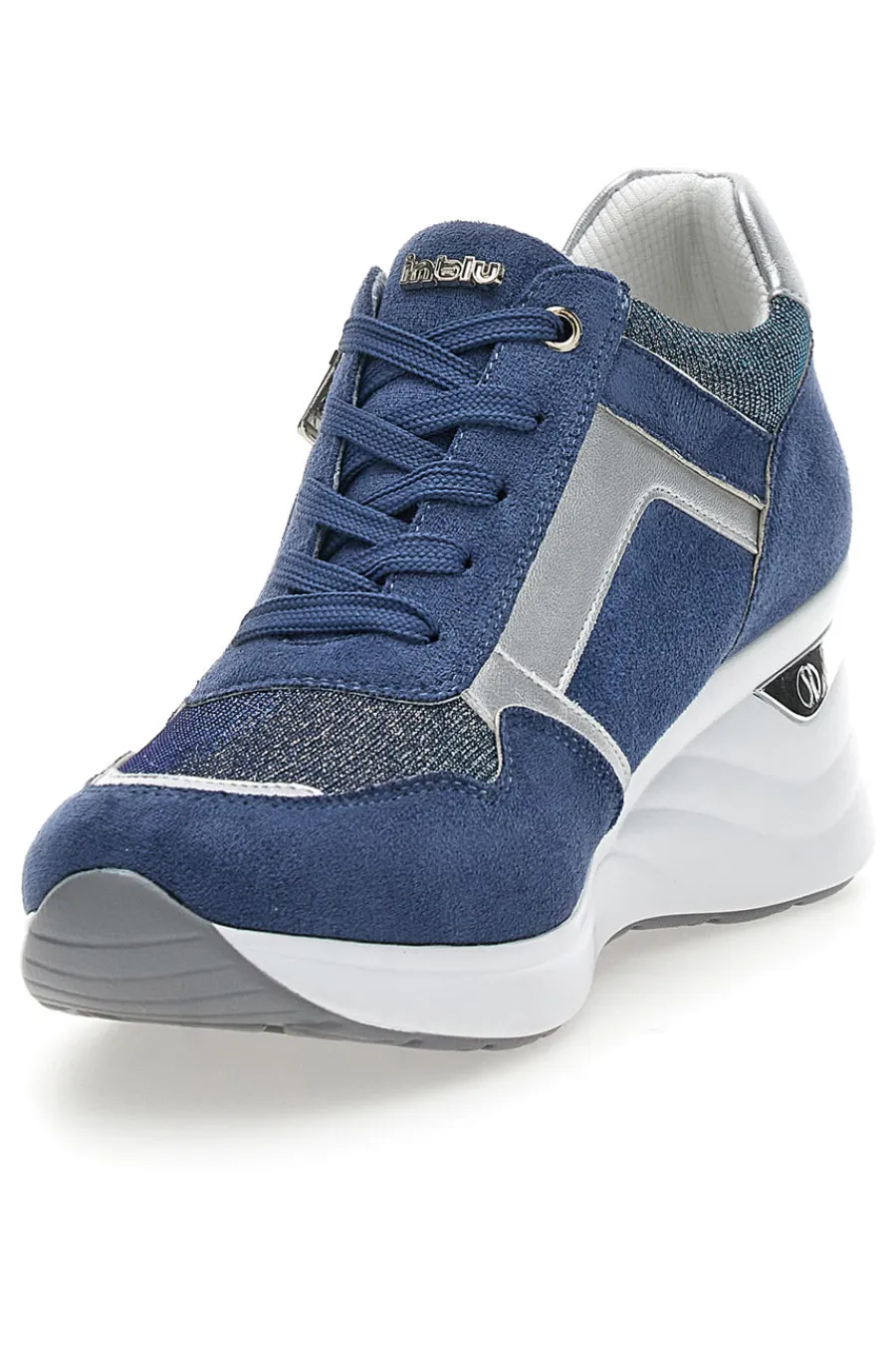 INBLU Stringate Blu con Platform e Tomaia Decorata 433 IN JEANS Clearance