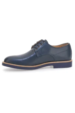 Uomo PITTARELLO Stringate Blu in Pelle Made in Italy con Bordo a Contrasto 600