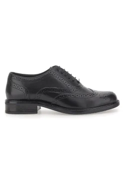 Donna MIO TEMPO Stringate Inglesi Nere con Tomaia In Pelle 2132
