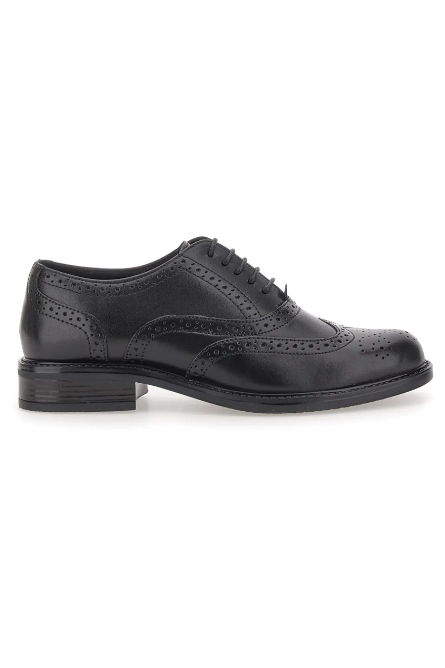 Donna MIO TEMPO Stringate Inglesi Nere con Tomaia In Pelle 2132