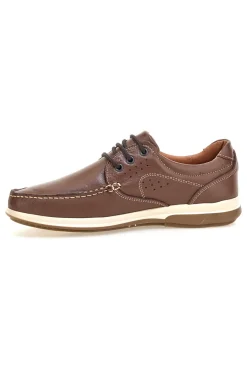 Uomo JERPOINT Stringate marroni in vera pelle con cuciture a vista 620