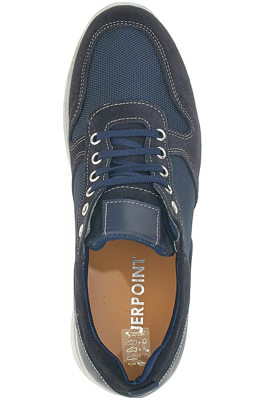 Uomo JERPOINT Stringate Navy con Tomaia in Pelle e Mesh 99
