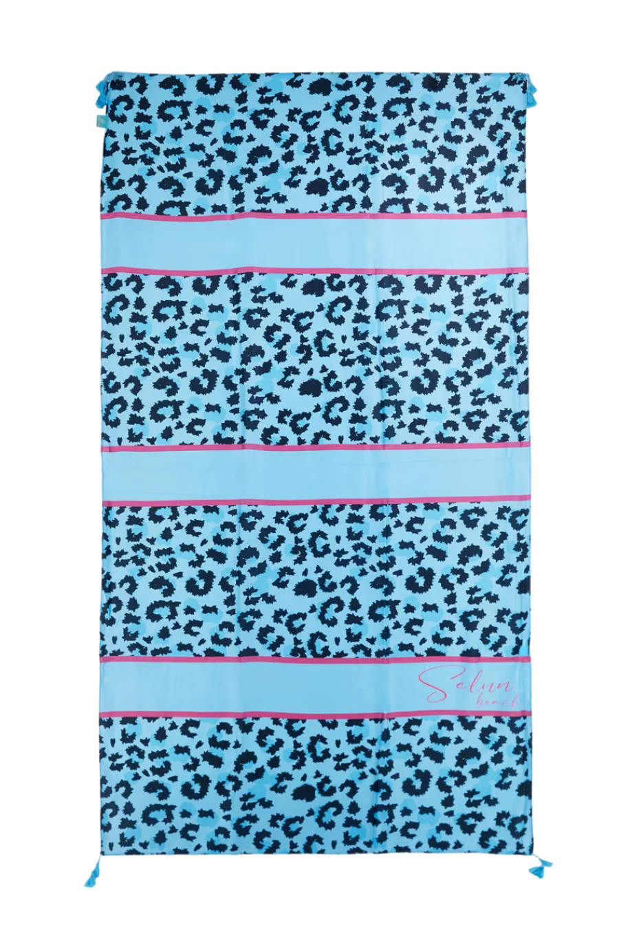SELUN BEACH Telo mare azzurro animalier 261006