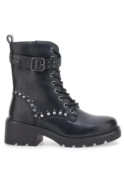 THE FIRST 503 e Stiefel mit Nieten und Schnalle SCHWARZ Hot