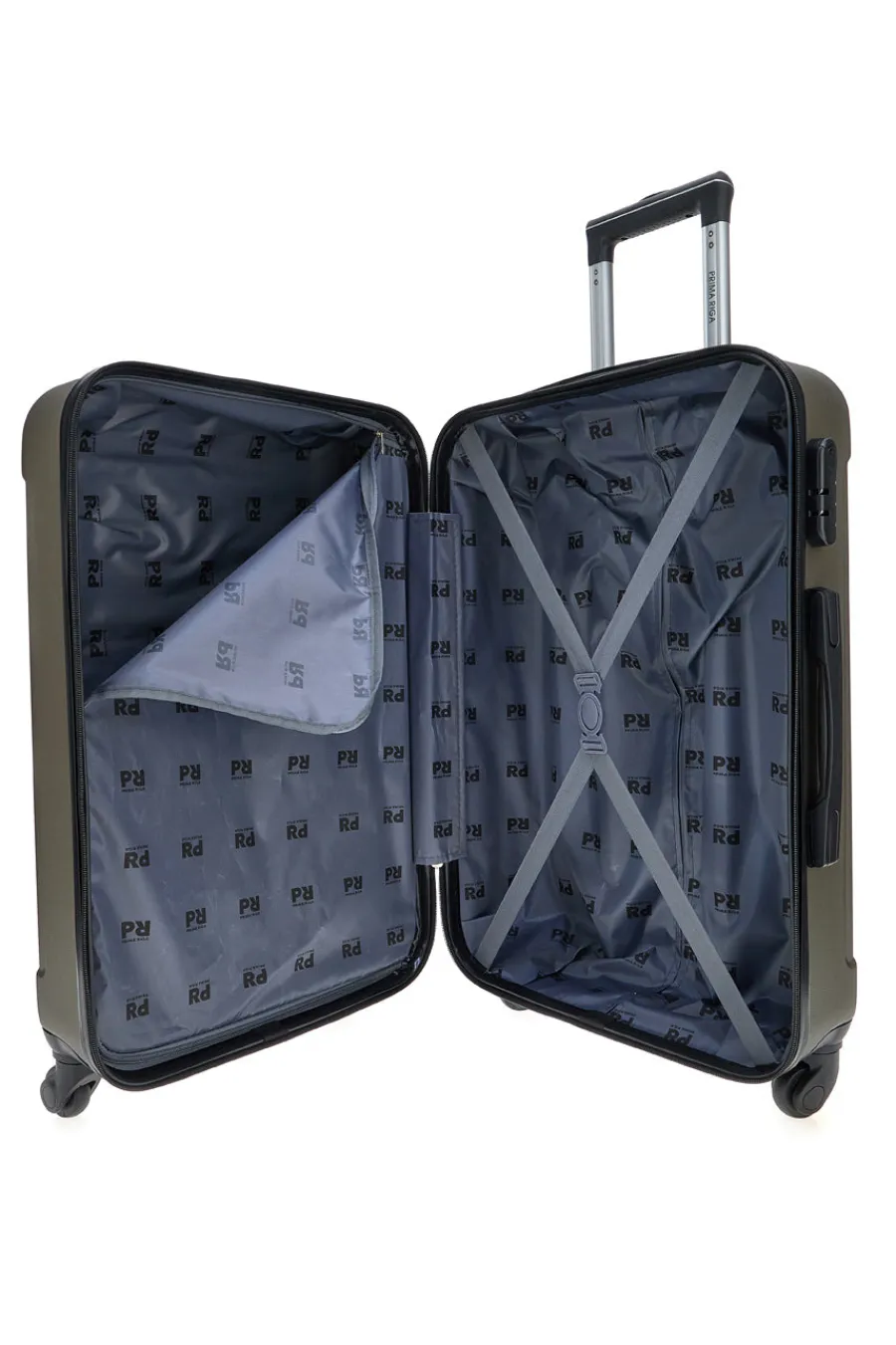 PRIMA RIGA Trolley piccolo scuro rigido con ruote piroettanti PR161/P