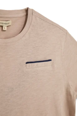 Uomo SEVENOAKS T-hirt beige con tachino a contrato NBY698