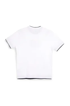 Uomo US GOLF CLUB T-shirt bianca con profii a contrasto in cotone Us gof TS1053
