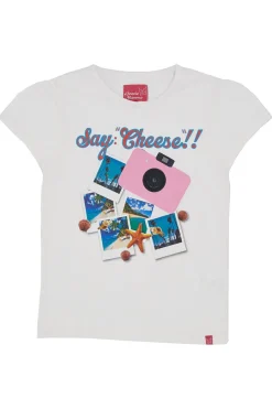GRAZIE MAMMA T-shirt G75 Bianca con stampa Say Cheese !!!""