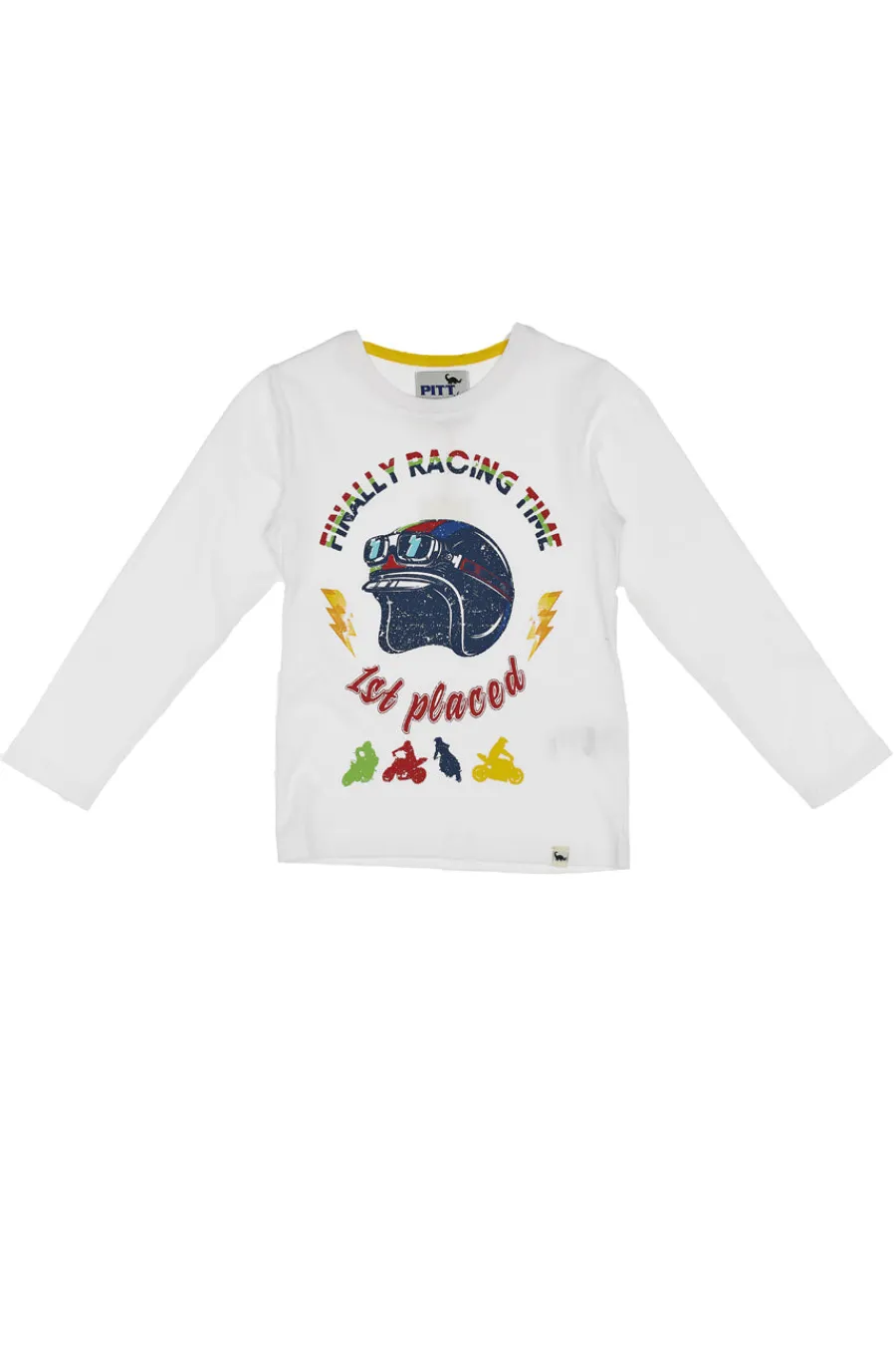 PITT KIDS T-shirt manica Lunga 03033 Bianca