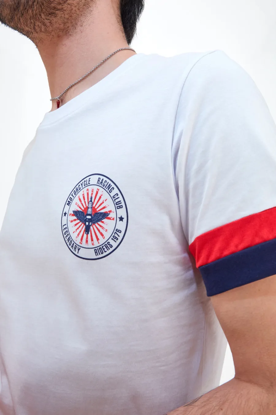 Uomo MAX DILLAN T-hirt an097 Bianca