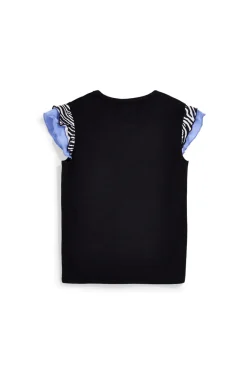PITT KIDS T-shirt nera con maniche volant PT-G-T-9039