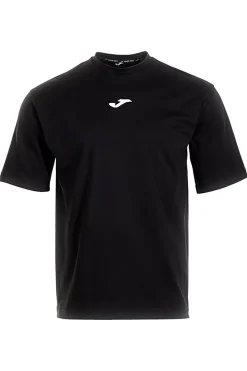 Uomo JOMA T-hirt nera in cotone con ogo goato hort eeve T-hirt