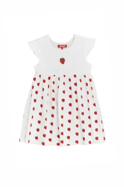 PITT KIDS Vestito con Fragole Bianco 0500