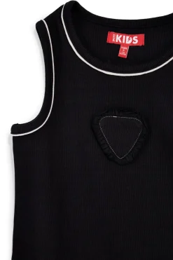 PITT KIDS Vestito nero senza maniche con cuore Pt-b-t-9050