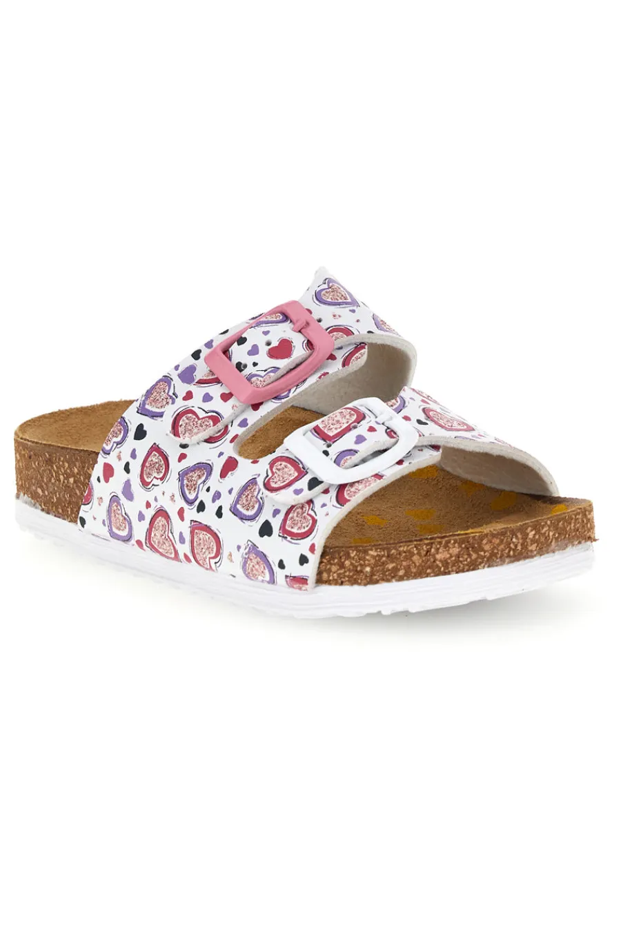 PITTARELLO BIO e Hausschuhe mit rosa Herzdruck 7A206SR