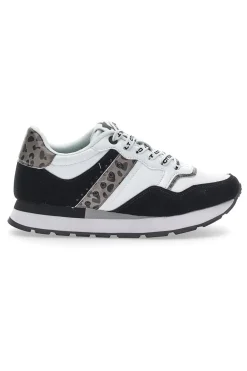 Donna COTTON BELT Weiße/schwarze Lunar-Sneaker mit Baumwollgürtel