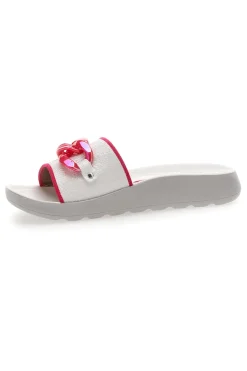 INBLU Weiße und fuchsiafarbene Gummipantoffeln 10 AG FUCHSIE Outlet