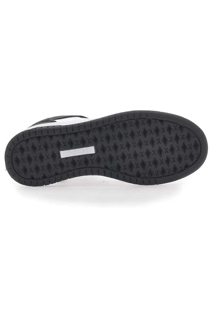 COTTON BELT e und schwarze Kobe Tumble-Sneaker aus Baumwolle mit Gürtel WEIß Clearance