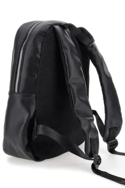 Uomo LANCETTI Zaino in pelle nera con tasche interne CARIUS