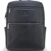 Uomo B. CAVALLI Zaino Nero Multiscomparto Con Tasca Porta Pc In Vera Pelle 1150IBC1294