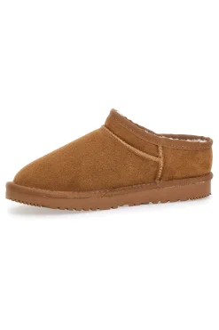 MON DIEU Zoccoli Cammello con Pelo in Vera Pelle WD5530T CAMEL New