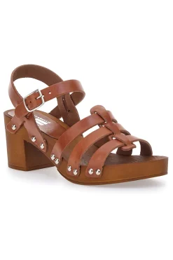 PITTARELLO LOVE Zoccoli con Cinturino Cognac Vera Pelle 5759 Hot