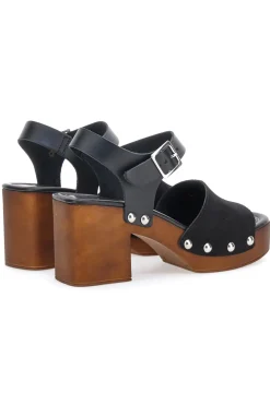 PITTARELLO LOVE Zoccoli con Cinturino Vera Pelle Neri 5757 Sale
