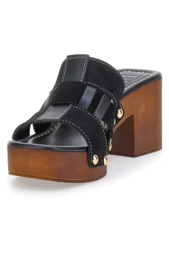 PITTARELLO LOVE Zoccoli Neri Con Tacco 9 cm 57